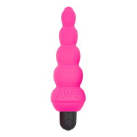 Stimolatore Anale Vibrante a Sfere, Silicone Rosa, 13,8 cm - Lance Pro