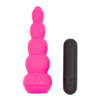 Vibrerende anale stimulator met bolletjes roze 13,8 cm - Lance Pro