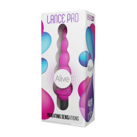 Vibrating Beaded Anal Stimulator, Pink Silicone, 13.8 cm - Lance Pro