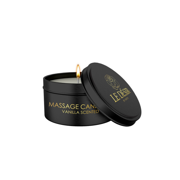 Bougie de massage érotique vanille cire de soja et coco 100 g