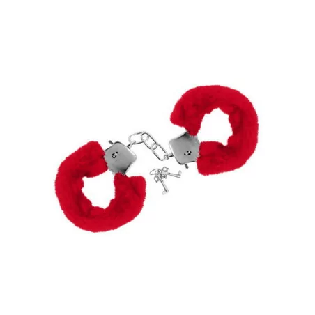 Esposas de metal con piel roja - (9,82&nbsp;€) | Poppers Express