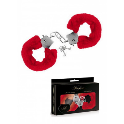 Metal Handcuffs with Red Fur