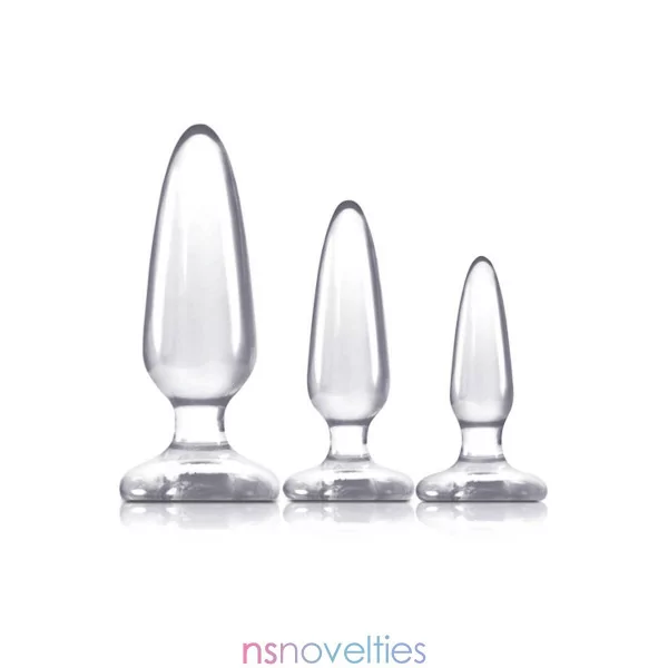 Kit of 3 Jelly Butt Plugs – Jelly Rancher Clear - NS Novelties (€29.90) | Poppers Express