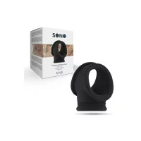 Cockring avec Ball Stretcher Noir - SONO 48