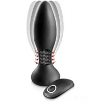 Afstandsbediening Plug met roterende masserende kralen - Black Empire