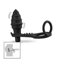 Anal Plug 10 Vibrating Modes & Double Cockring