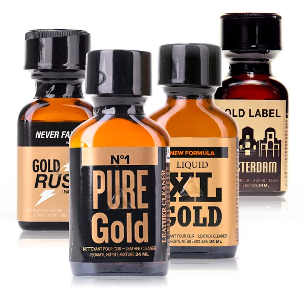 Pack Golden Shower - 4 Poppers Gold Label - (43,45&nbsp;€) | Poppers Express