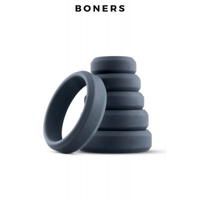 Set of 6 Large Cockrings in High Quality Silicone