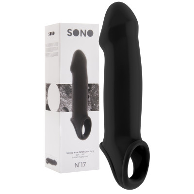 SONO 17 – Schwarze Penisverlängerungshülle (+ 3,5 cm)