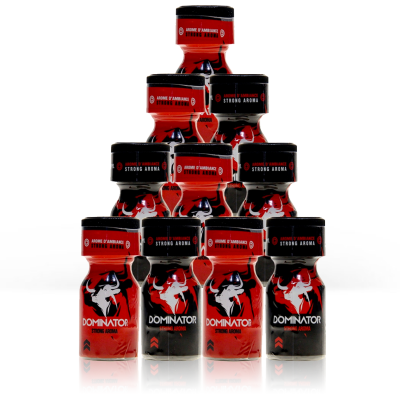 Pack Dominator Black & Red : 10 Poppers Strong & Ultra Strong