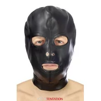 BDSM Leather Hood with Eye and Mouth Openings