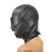 Cappuccio in pelle vegana con mascherina occhi removibile - Fetish Tentation (29,90&nbsp;€) | Poppers Express