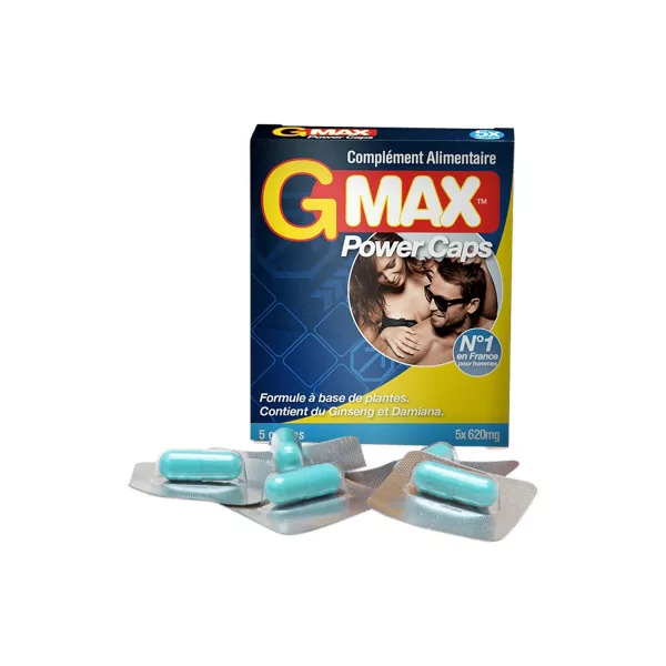 G-Max Power Caps Homme - 5 gélules Aphrodisiaques - G-MAX (21,90 €) | Poppers Express