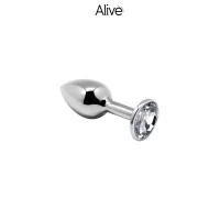 Diamanten metalen anaalplug maat M - anaal genot