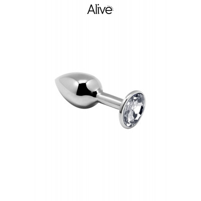 Transparent jeweled metal plug M - Alive