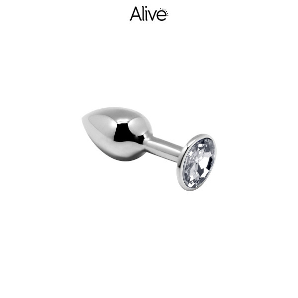 Transparenter, juwelenbesetzter Metallstecker M - Alive