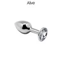 Diamond Metall-Analplug L mit Strass (Transparent)