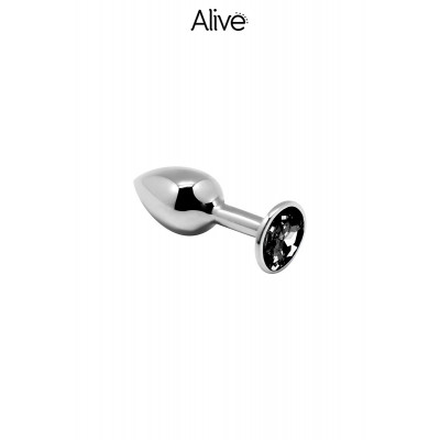 Black jeweled metal plug S - Alive