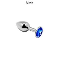 Plug Anal Métal Strass Bleu Taille M - Anal Pleasure
