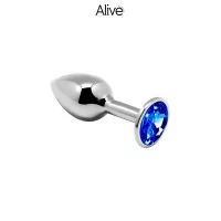 Plug Anal Métal Strass Bleu Taille L - Anal Pleasure