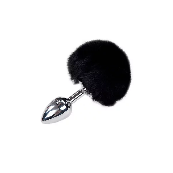 Plug Metálico Premium Fluffy Negro - Talla S - Alive (13,99 €) | Poppers Express