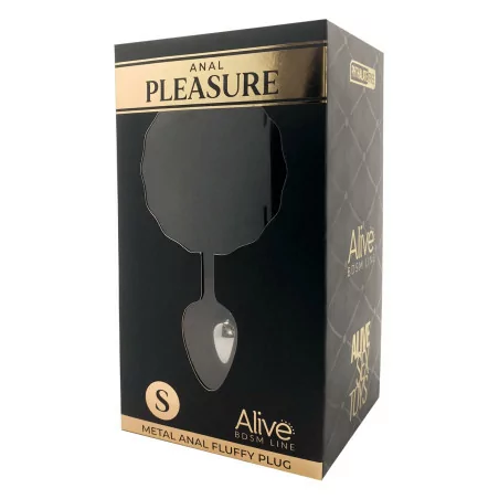 Plug Metálico Premium Fluffy Negro - Talla S - Alive (13,99 €) | Poppers Express