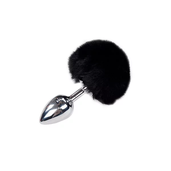 Premium Black Fluffy Metal Plug - Size M - Alive (€16.99) | Poppers Express