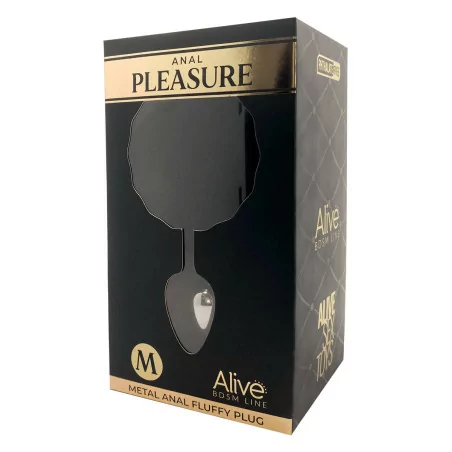 Premium Black Fluffy Metal Plug - Size M - Alive (€16.99) | Poppers Express