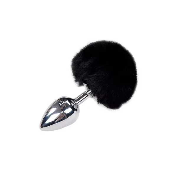 Premium Black Fluffy Metal Plug - Size L - Alive (€19.99) | Poppers Express