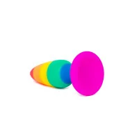 Plug anal Hiperloo Rainbow con ventosa - Talla L — 13,1 x 3,9 cm - Wooomy (49,90&nbsp;€) | Poppers Express