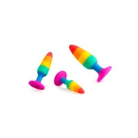 Plug anal Hiperloo Rainbow con ventosa - Talla L — 13,1 x 3,9 cm - Wooomy (49,90&nbsp;€) | Poppers Express