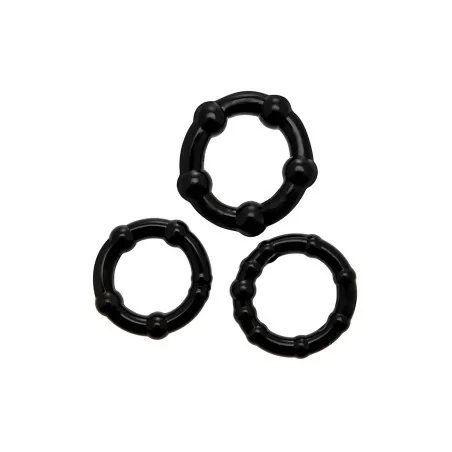 Set of 3 Stretchable Black Cock Rings - Babooom - Wooomy (€5.90) | Poppers Express